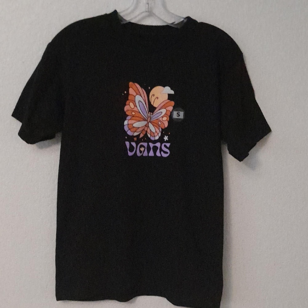 Vans Black T-Shirt with Butterfly Design